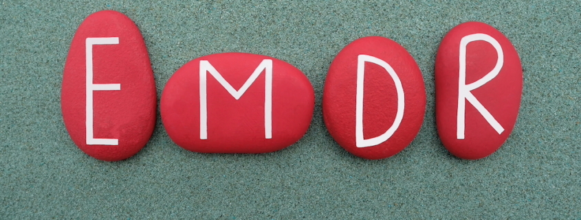 Image of rocks painted red that read EMDR. Discover how EMDR therapy in Las Vegas, NV can help you begin overcoming your anxiety, trauma, and more.