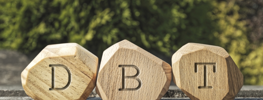 Rounded wooden blocks arranged in a balanced pattern, symbolizing the structure and support of Comprehensive DBT therapy