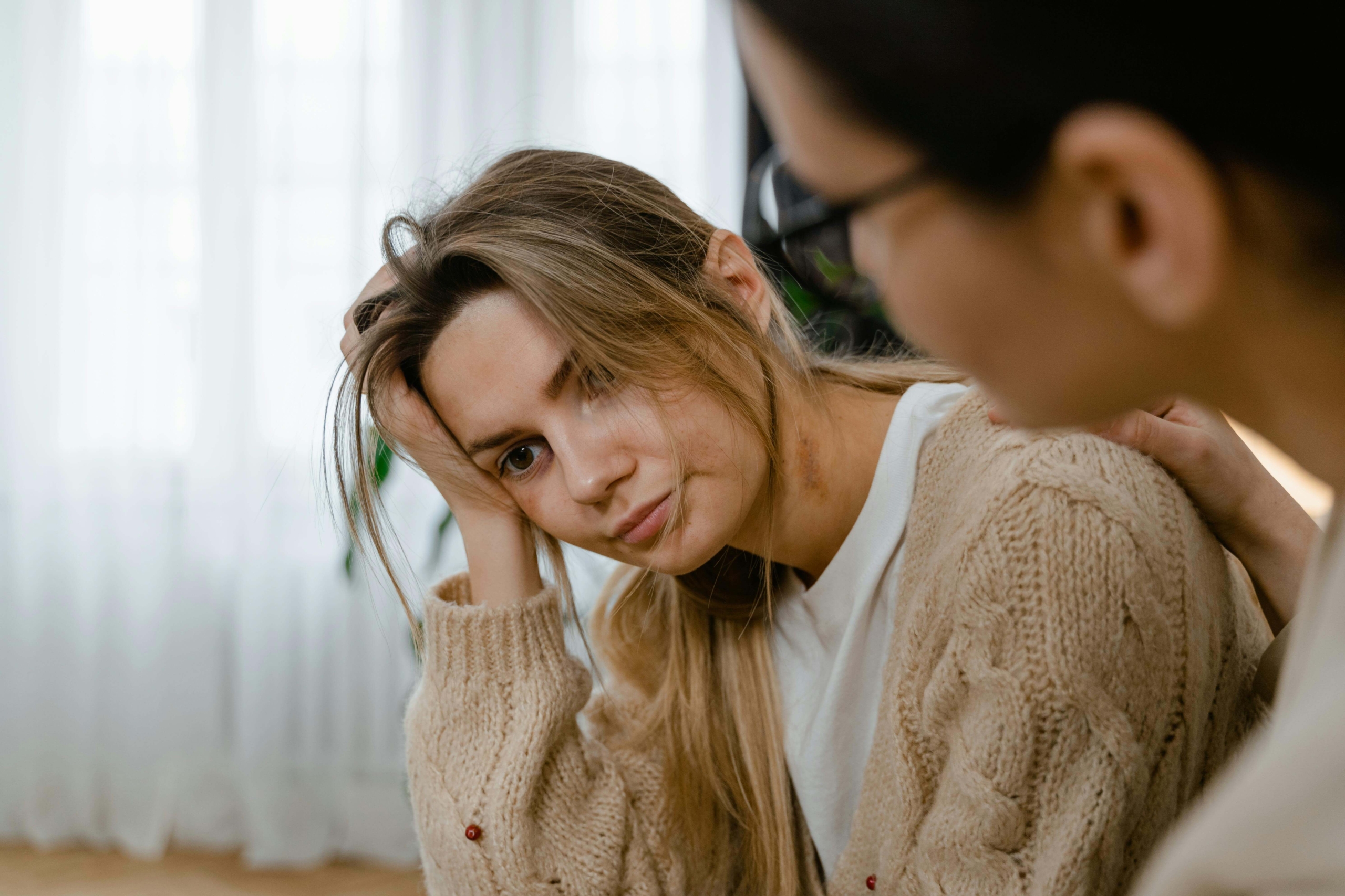 Supportive friend | online dbt therapy in las vegas | dbt therapist | dbt skills | Las Vegas, Nevada | Summerlin, NV | Torrance, CA A woman receives support from another person during a difficult moment. Practicing DBT skills like validation helps calm conflict and foster safety. A DBT therapist in Las Vegas, NV, can guide clients in using empathy to strengthen emotional connections.
